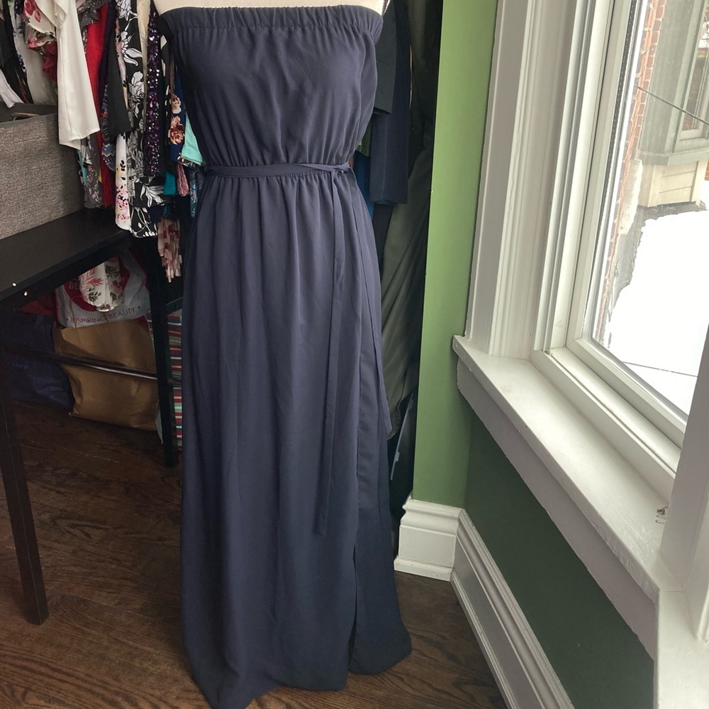 Women's Sheer Maxi Dress Size XS Blue